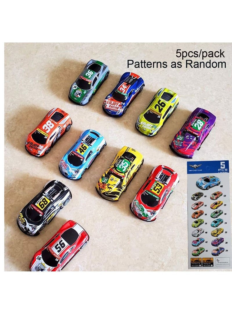 Y&D Pull Back Racing Cars Set of 5 Die cast Race Car Vehicles 3 Inch Metal Friction Powered Toys for Kids Random Pattern  - Image 5