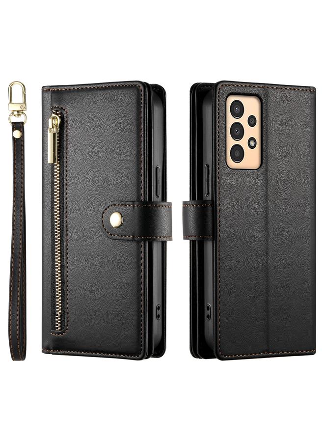 S-TOP Case For Samsung Galaxy A04s / A04 / M13 Nine Card-slot Zipper Wallet Bag Leather Phone Case - Image 2