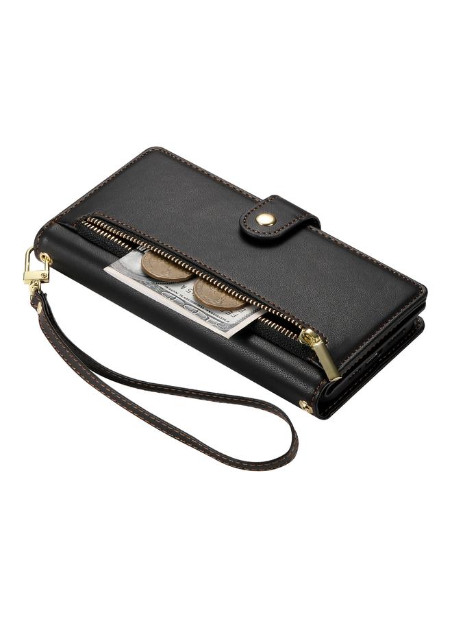 S-TOP Case For Samsung Galaxy A04s / A04 / M13 Nine Card-slot Zipper Wallet Bag Leather Phone Case - Image 5