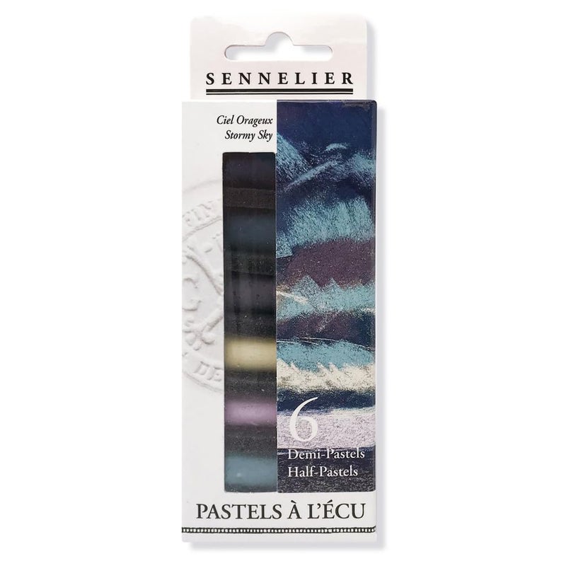 SENNELIER Extra-Soft Half Pastel 6 Stick Set, Set of 6, Stormy Sky - Image 1