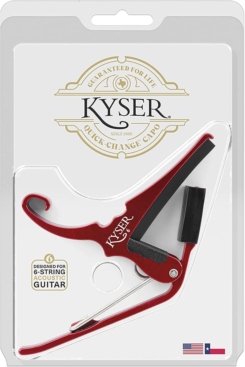 Kyser Quick-Change Capo for 6-String Acoustic Guitars - Ruby Red - Image 5