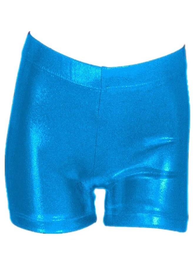 zizi ZIZI Children Sparkle Dance Tumbling Athletic Gymnastics Blue Short 4-16Years, 130CM(9-10Years)  - Image 1
