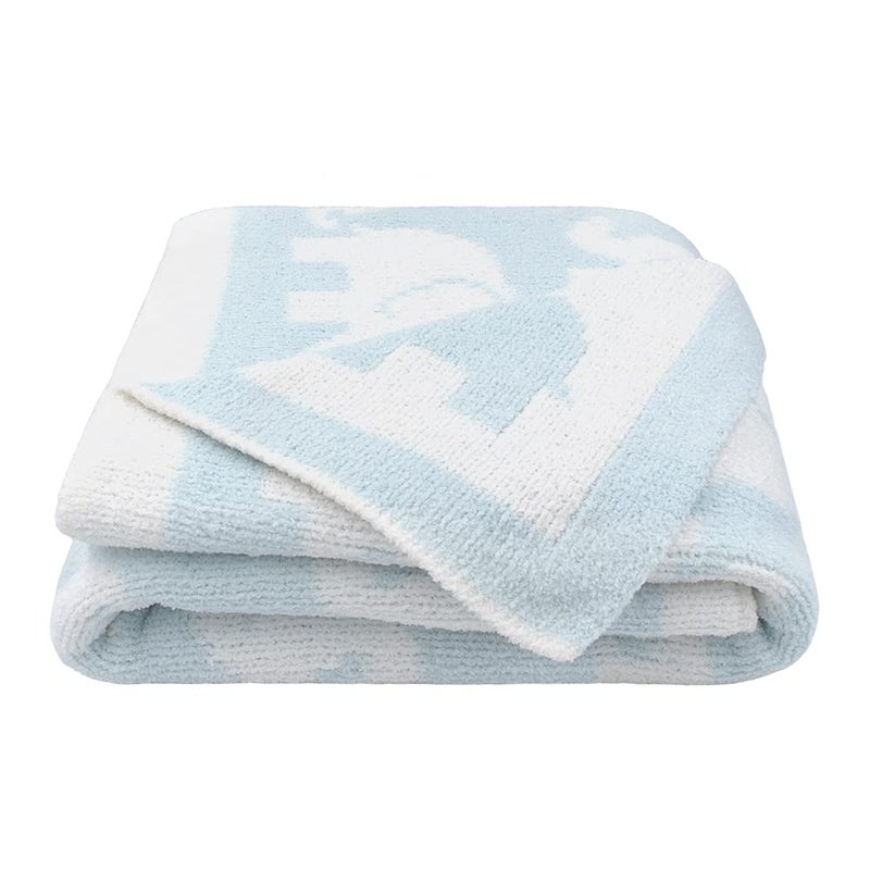Living Textiles Chenille Baby Blanket  Blue Elephant Ultra Soft Thick and Versatile  Warm Blanket for Newborns Throw Blanket for Crib Stroller Cover  Perfect Baby Gift 40 x 30 inches