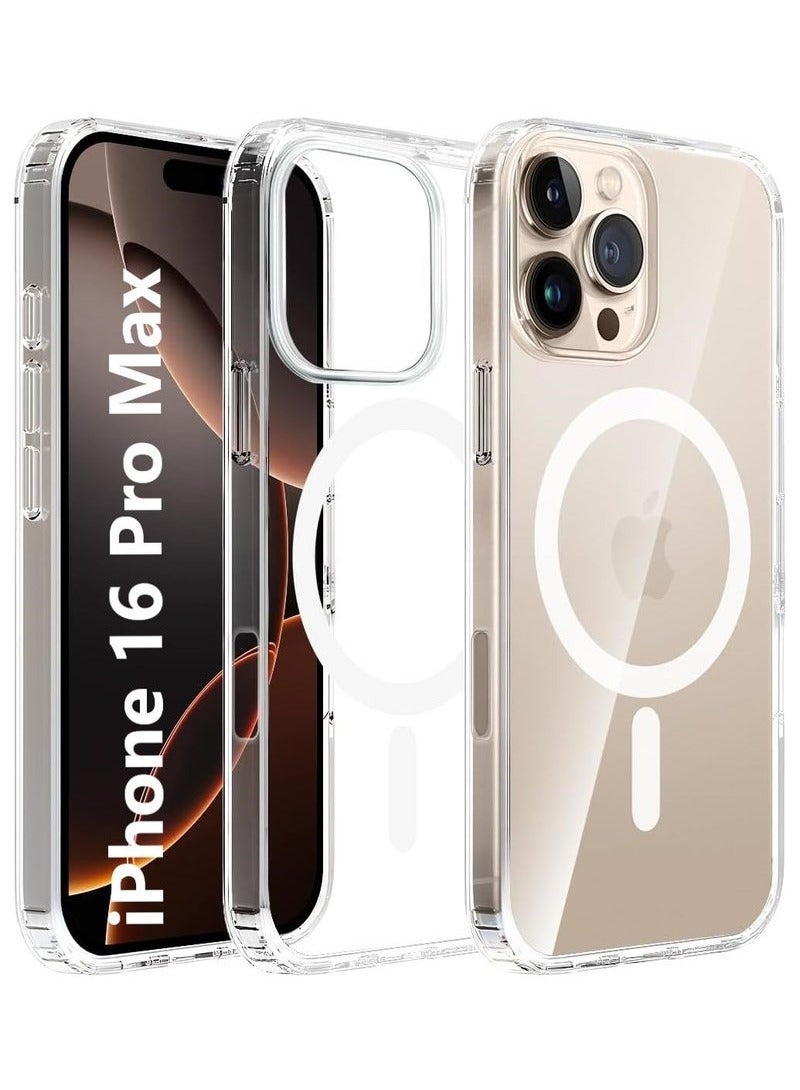 يوارب كينج غطاء حافظة لهاتف iPhone 16 Pro Max مقاس 6.9 بوصة، متوافق مع MagSafe، ظهر مقاوم للخدش، غطاء هاتف مغناطيسي شفاف مضاد للخدش - Image 1