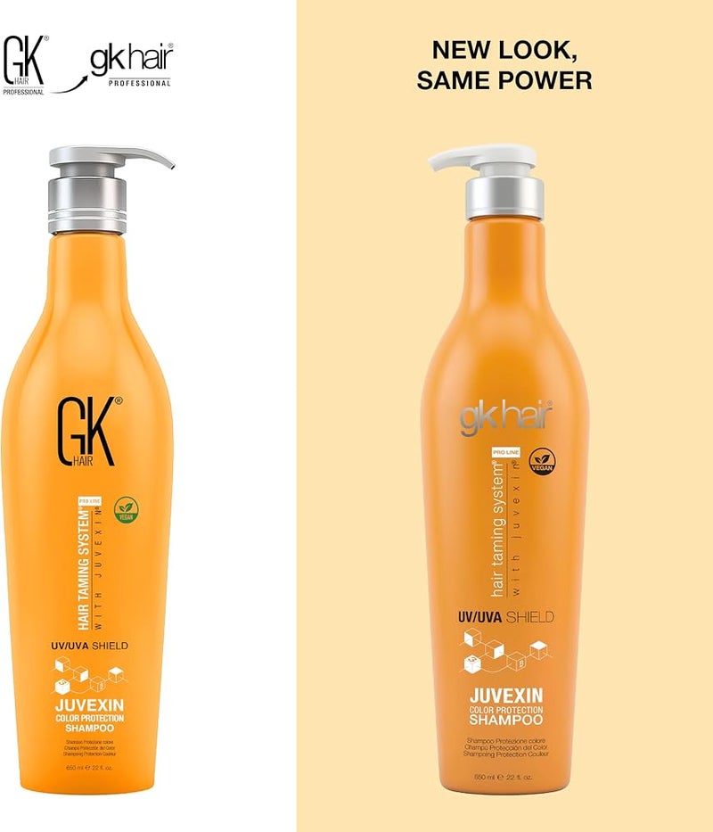 GK HAIR Global Keratin Colored Shield Shampoo (22 Fl Oz/650ml) - Deep Cleansing Moisturizing Heat Protection for Color Treated Dry Damaged Curly Frizzy HAIR - Sulfate Free - Image 1