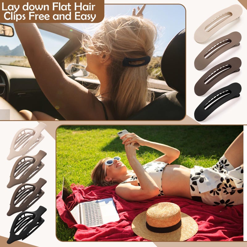 ProSuites 10 Pcs French Flat Hair Clips for Women - 3 Styles Non-slip Flat Claw Clips Matte Hair Claws for Thin Thick Hair - Image 5