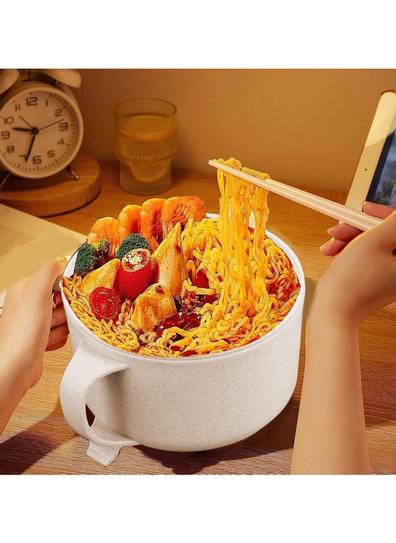 LIMITLESS Lunch Box, Instant Noodle Bowl Instant Noodle Cup With Compartment Microwave Ramen Cooker Bowl, And Chopsticks Cutlery Set Instant Noodle Bucket For Girls and Boys (Beige)  - Image 5