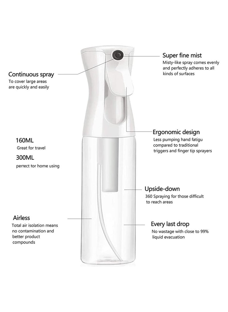 KASTWAVE 2 Pack Fine Mist Spray Bottles, Empty Plastic Trigger Spray Bottle, Refillable Hair Sprayer Bottle for Hairdressing, Plant Watering, Ironing and Cleaning - Image 2