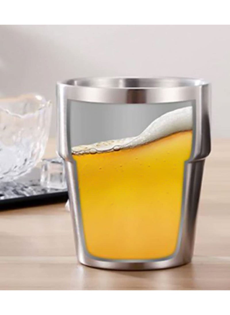 MIBRU - Double Wall Stainless Steel For Espresso Turkish Tea Coffee Cup Vacuum Perfect for Latte Cappuccino Americano Demitasse Cups Mugs 260ml - Image 1