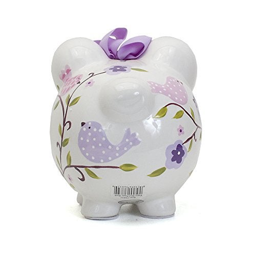 Child to Cherish Ceramic Piggy Bank for Girls, Paper Bird - Image 3
