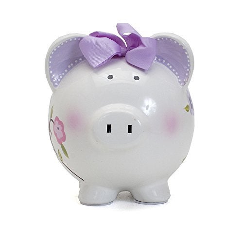 Child to Cherish Ceramic Piggy Bank for Girls, Paper Bird - Image 5