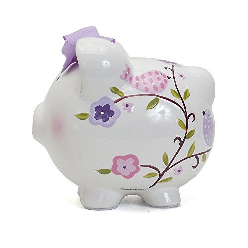 Child to Cherish Ceramic Piggy Bank for Girls, Paper Bird - Image 4