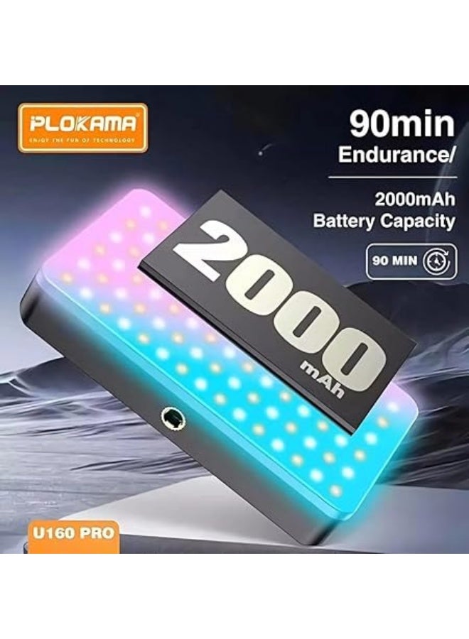 التخطيط اضاءة ليد RGB U160 من PLOKAMA قويه دوار باوضاع اضاءة متنوعه تثبت علي الكاميرا او الموبايل او الكمبيوتراواضاءة خارجيه لكل صناع المحتوى ( يوتيوب - تيك توك - فيسبوك ) - Image 5