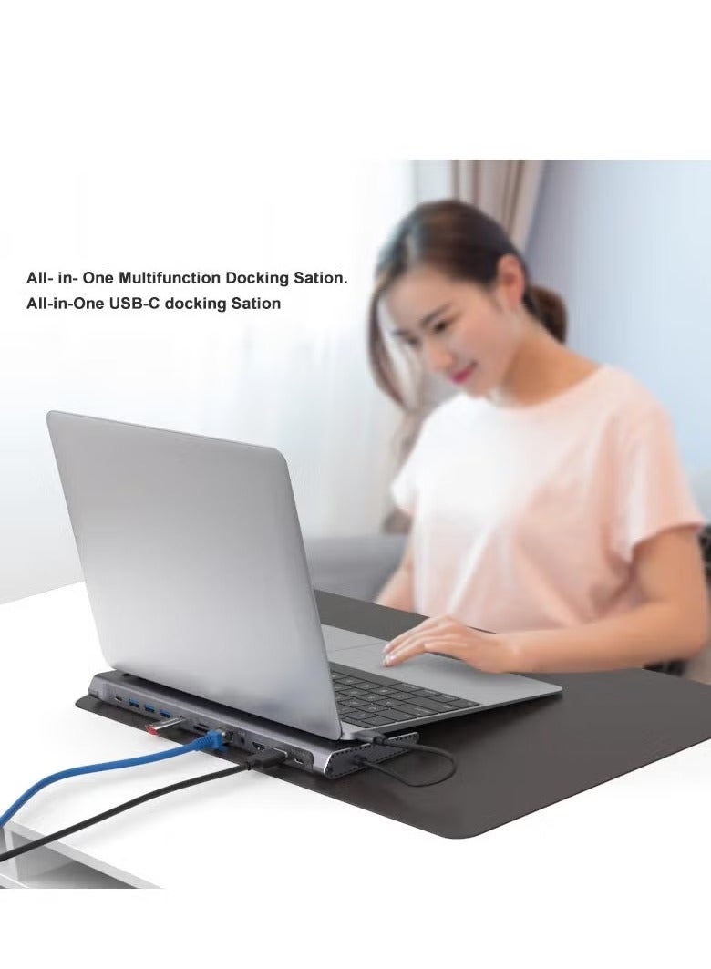 ميجوفاست قاعدة إرساء متعددة الوظائف 14 في 1 USB C لأجهزة الكمبيوتر المحمولة للشبكة، بدقة 4K Ultra HD، وسماعات رأس، وتدعم USB 3.0، وبطاقة SD، وبطاقة TF، وPD 3.0 - Image 2