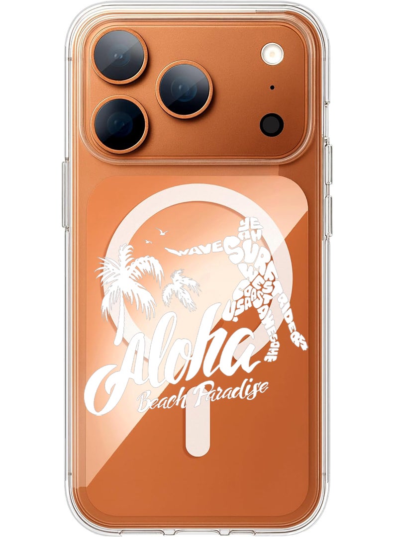 Theodor Magnetic Case for Apple iPhone 17 Pro Max Compatible with MagSafe Wireless Charging, Shockproof Phone Bumper Cover - Aloha Beach Paradise White - Image 1