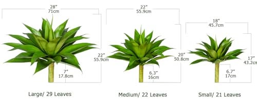 Ttranewsoo 22 Artificial PlantArtificial Agave PlantsFaux Plants for OutdoorsArtificial Plant OutdoorLarge Uv Resistant Fake Agave Planters for Indoor and Outdoor Decorating 1PCS - Image 3
