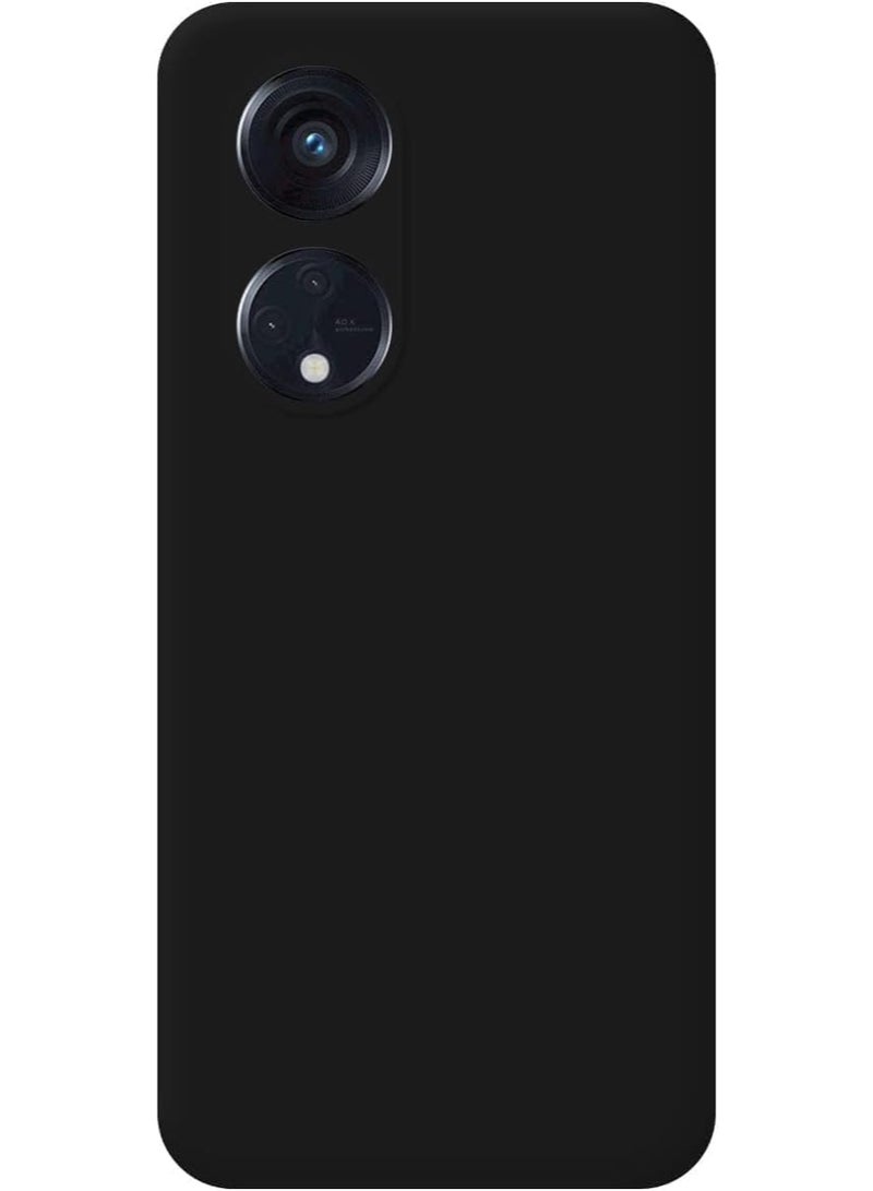 جراب سيليكون متوافق مع هاتف OPPO A60، مصنوع من مطاط جل السيليكون الناعم، مقاوم للصدمات، بلمسة نهائية غير لامعة، مع بطانة داخلية من القماش (أسود) - Image 2