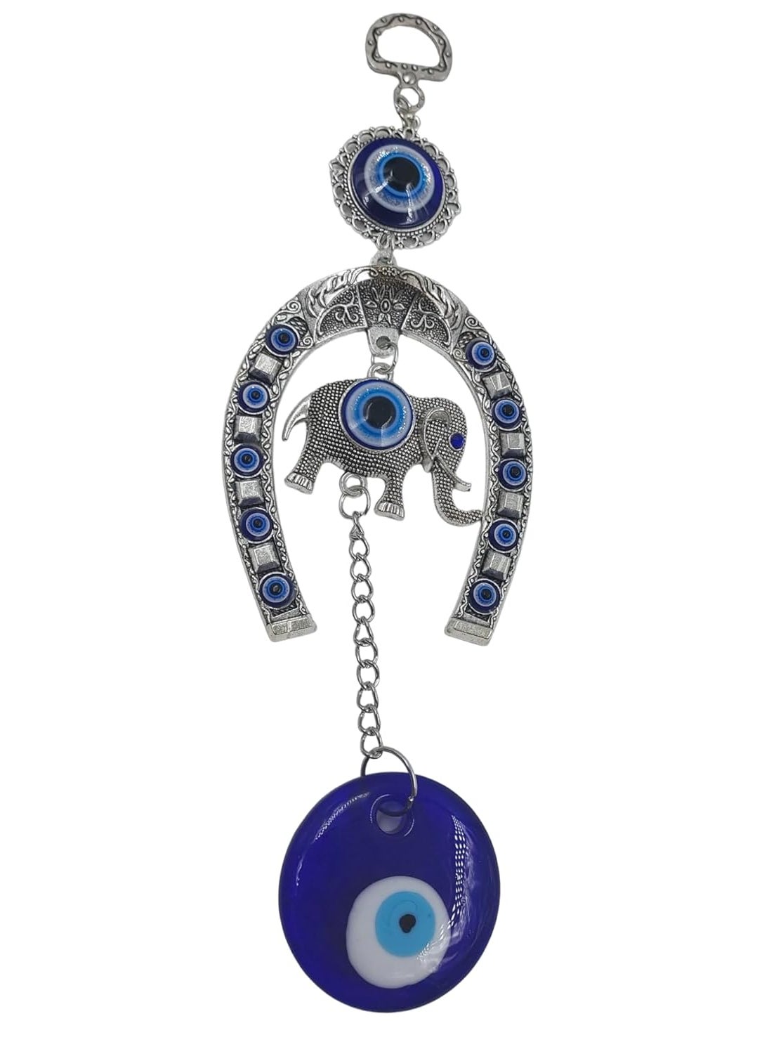 ART FLAUNTS ART FLAUNTS Evil Eye Hanging for House Decoration Home Entrance Door Nazar Battu for Home Protection Horseshoe with Elephant  - Image 4