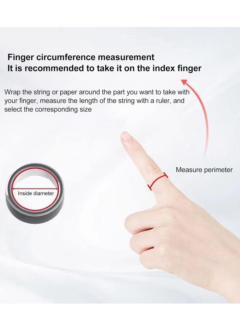 General - Smart Health Ring for Health Monitor Sleep Monitoring Blood Oxygen Heart Rate Calories Burned Finger Temperature Step Tracker Newest Intelligent Wearable Device Wireless Charging Black No.17# - Image 1
