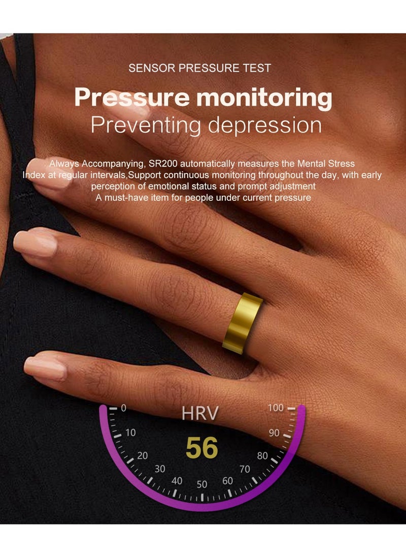 General - Smart Health Ring for Health Monitor Sleep Monitoring Blood Oxygen Heart Rate Calories Burned Finger Temperature Step Tracker Newest Intelligent Wearable Device Wireless Charging Black No.17# - Image 1