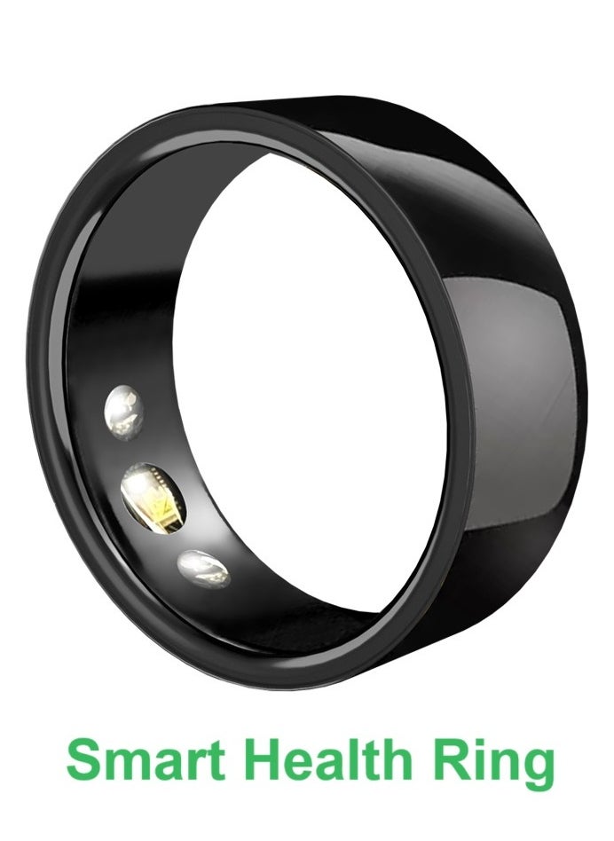 General - Smart Health Ring for Health Monitor Sleep Monitoring Blood Oxygen Heart Rate Calories Burned Finger Temperature Step Tracker Newest Intelligent Wearable Device Wireless Charging Black No.17# - Image 1