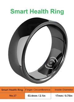 Smart Health Ring for Health Monitor Sleep Monitoring Blood Oxygen Heart Rate Calories Burned Finger Temperature Step Tracker Newest Intelligent Wearable Device Wireless Charging Black No.17#
