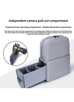 Generic Double Shoulder Camera Bag SLR Bag Photography Bag For Men And Women Outdoor Travel Bag For Canon Nikon For sony Camera-Color:1605 Medium Gray  - Image 4