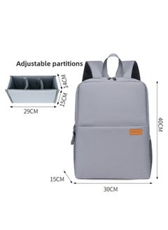 Generic Double Shoulder Camera Bag SLR Bag Photography Bag For Men And Women Outdoor Travel Bag For Canon Nikon For sony Camera-Color:1605 Medium Gray  - Image 1
