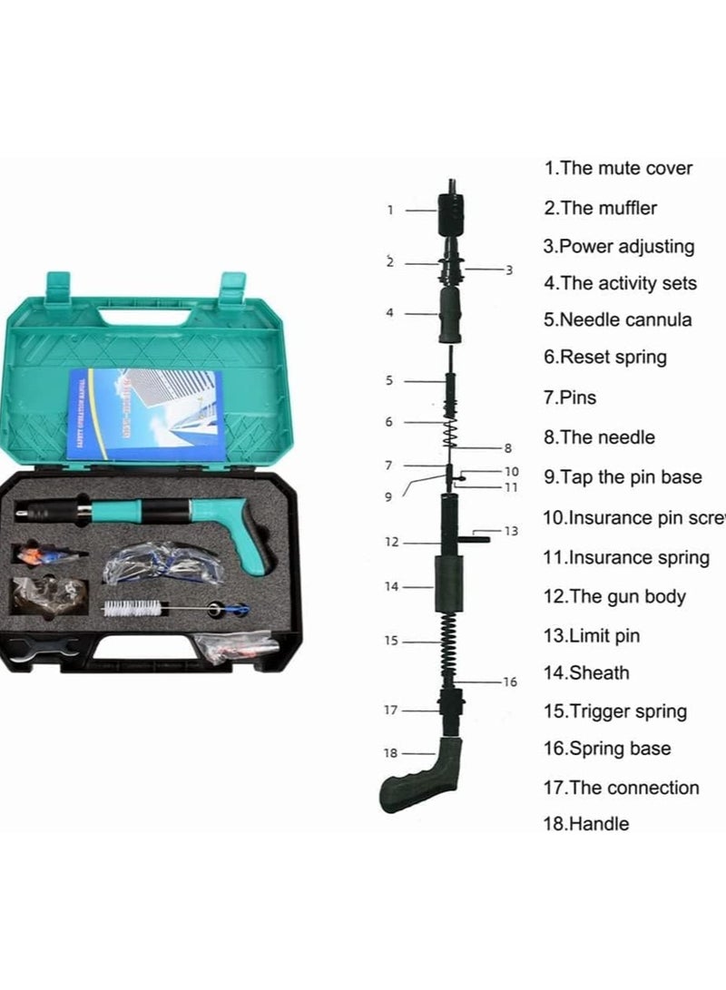 Concrete Nail Gun Kits with 50pcs Nails, 5 Speed Adjustable Multicolor Box - Image 3