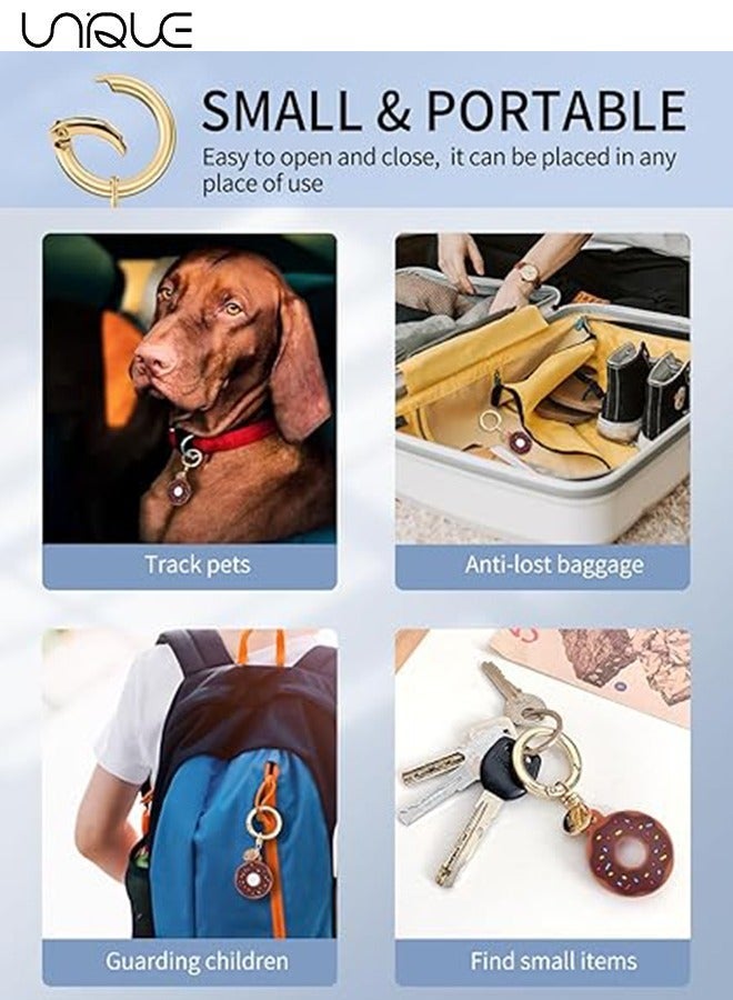 يونيك 2 حزمة أبل Airtag كيشين دونات القضية لحالة واقية AirTag، سيليكون واقية حالة حامل آمن مع حلقة مفتاح، حامل الخدش المضادة للسقوط، مكافحة فقدت الملحقات سلسلة المفاتيح للأطفال الأليفة - Image 5