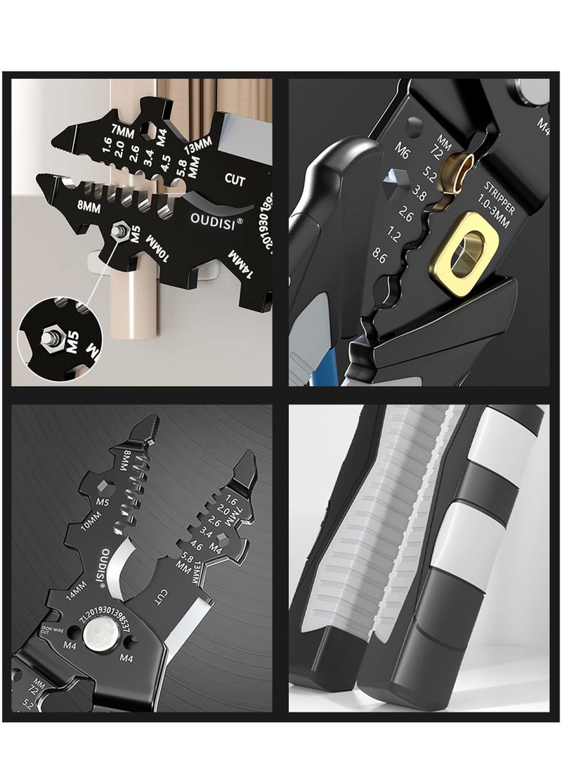 KASTWAVE Wire stripper tool,25-in-1 Multifunction wire strippers electeical,8" Multifunctional Electricion Pliers for Wire Stripping Cutting and Crimping with Splitting and Winding,Gift for father - Image 4