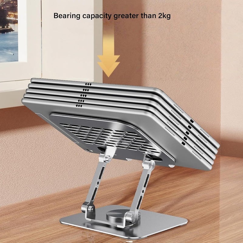 Portable Aluminum Tablet Stand 360°Adjustable Nonslip Holder for Most Phones Tablets & Laptops Lightweight Aluminum Office Tablets Mount - Image 3