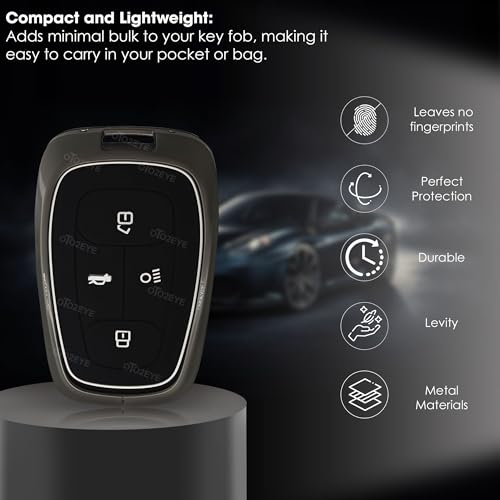 OTO2EYE Premium Metal Key Cover Compatible for Tata Nexon | Harrier | Safari | Altroz | Tigor | Punch | Tiago | EV 4 Button Smart Key.(Pack of 1) - Image 2