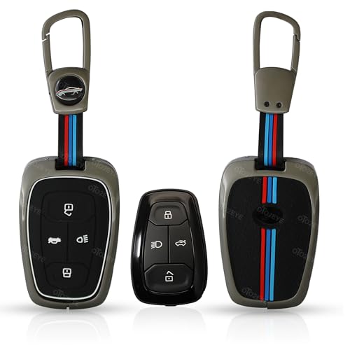 OTO2EYE Premium Metal Key Cover Compatible for Tata Nexon | Harrier | Safari | Altroz | Tigor | Punch | Tiago | EV 4 Button Smart Key.(Pack of 1) - Image 1