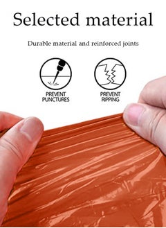 DUNISO Emergency raincoat, adult heavy duty warm raincoat , reflective life blanket，with aluminum mold lining, reusable, suitable for camping, hiking, outdoor, 130 * 100cm, orange  - Image 3