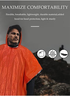 DUNISO Emergency raincoat, adult heavy duty warm raincoat , reflective life blanket，with aluminum mold lining, reusable, suitable for camping, hiking, outdoor, 130 * 100cm, orange  - Image 5