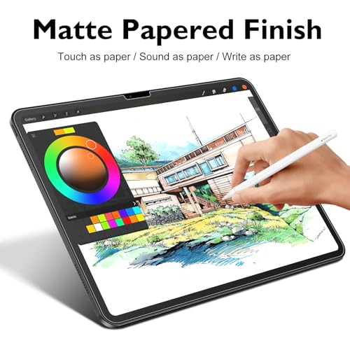 Esanik 2 Pack Like Paper Glass Screen Protector for iPad Air 11 Inch M3/M2 (7th/6th Generation, 2025/2024)9H Tempered Glass Film with Alignment Frame, Writing Like on Paper, Anti Glare, Apple Pencil Compatible - Image 2