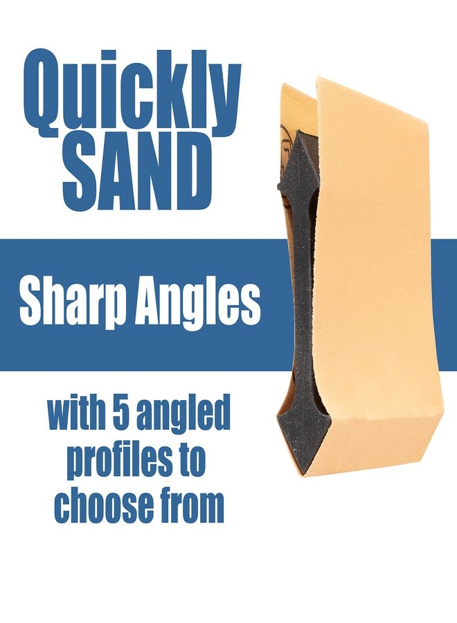 فولتون مقبض صنفرة Fulton 21 Profile Contour، أداة صنفرة خشبية مفصلة للزوايا المحدبة والمقعرة، أداة صنفرة الشقوق للزوايا، القوالب، النماذج، الفنون، الحرف اليدوية، هيكل السيارة والمزيد (مقابض مع ورق صنفرة) - Image 2