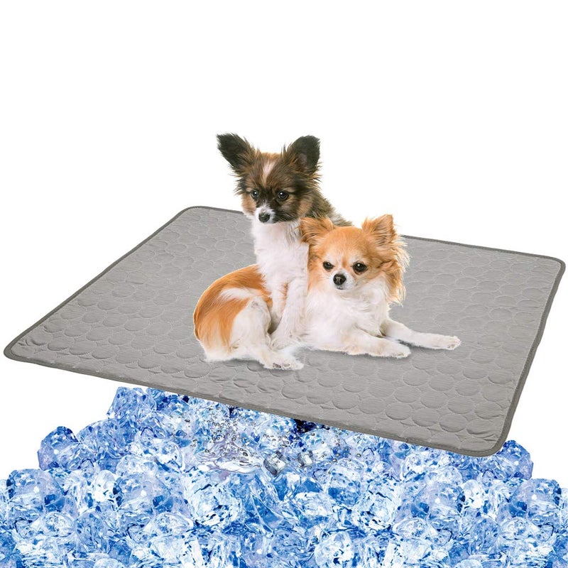 VeMee Dog Cooling Mat Cooling Mat for Dogs, Machine Washable Ice Silk Pad Pet Cool Blanket Cushion for Kennel/Sofa/Bed/Floor/Car Seats - Image 1