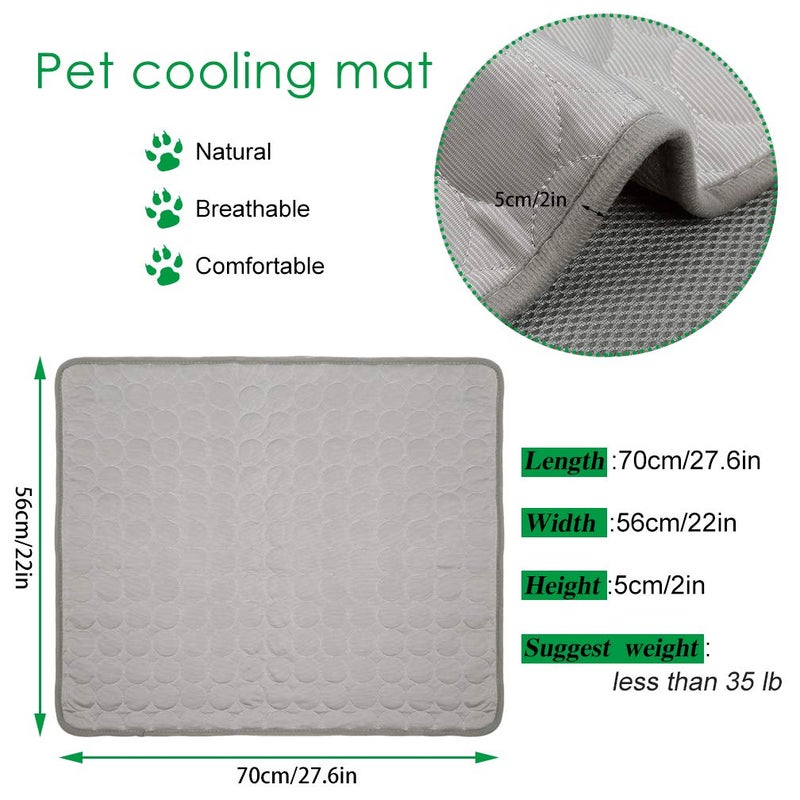 VeMee Dog Cooling Mat Cooling Mat for Dogs, Machine Washable Ice Silk Pad Pet Cool Blanket Cushion for Kennel/Sofa/Bed/Floor/Car Seats - Image 3