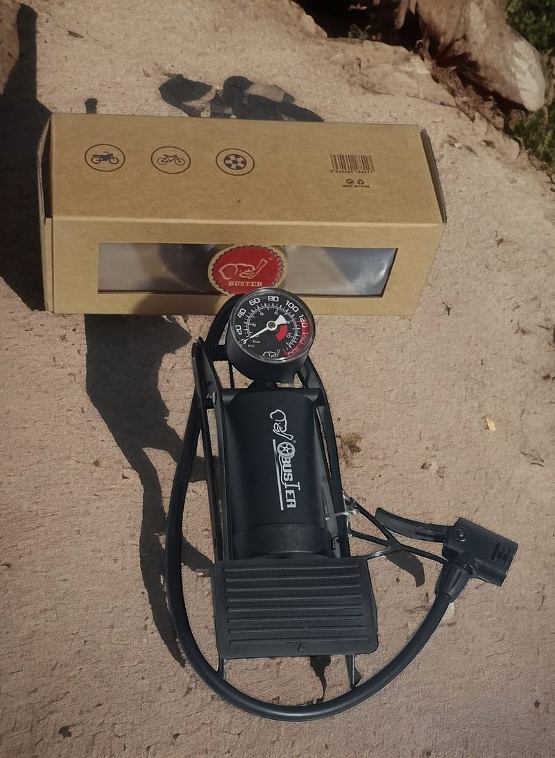 باستر مضخة هواء متعددة الأغراض بقدم واحدة بضغط يصل إلى 100PSI و7 بار - اسود - Image 5