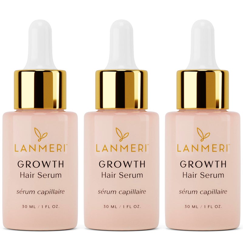 Lanmeri Vegan Hair Growth Serum for Women & Men - Natural Scalp Treatment for Thinning Hair and Hair Regrowth - Fuller-looking, Thicker and Healthier Hair in 90 Days, All Hair Types - Image 1
