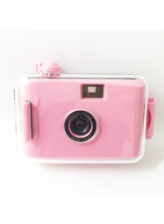 Deep Pink Powder Shell 2021 Retro Multi-time Film Camera Package Manual Fool Camera-Color:Dark Pink Black Shell  - Image 2