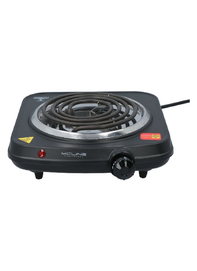 MCLINE 1500W Cast Iron Professional Level Single Electric Hotplate Black MC-HP001  - Image 1