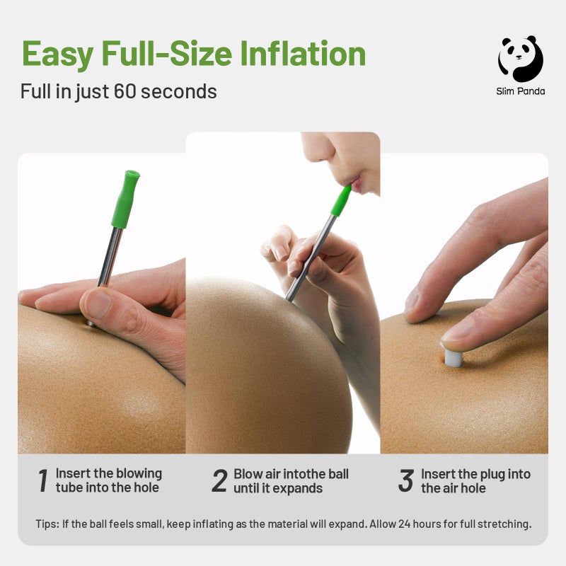 Slim Panda Pilates Ball, 9 Inch Small Exercise Ball, Anti Burst Mini Yoga Ball for Stability, Workout, Barre, Core Strength, Physical Therapy, Balance, Stretching - Image 4
