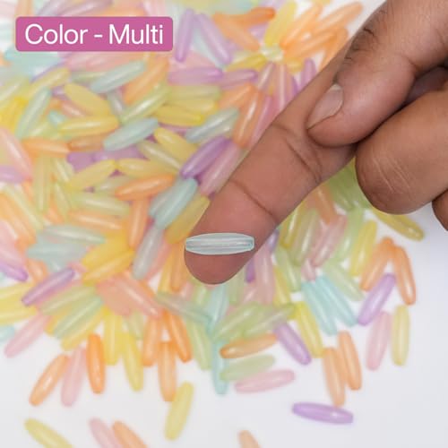 EmbroideryMaterial Multicolor Plastic Tube Beads for Bracelet Making, Craft, Aari Work, Jewellery Making, Embroidery Work (2CM*6MM, 100 Grams) - Image 2