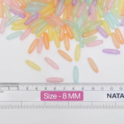 EmbroideryMaterial Multicolor Plastic Tube Beads for Bracelet Making, Craft, Aari Work, Jewellery Making, Embroidery Work (2CM*6MM, 100 Grams) - Image 3