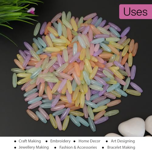 EmbroideryMaterial Multicolor Plastic Tube Beads for Bracelet Making, Craft, Aari Work, Jewellery Making, Embroidery Work (2CM*6MM, 100 Grams) - Image 5