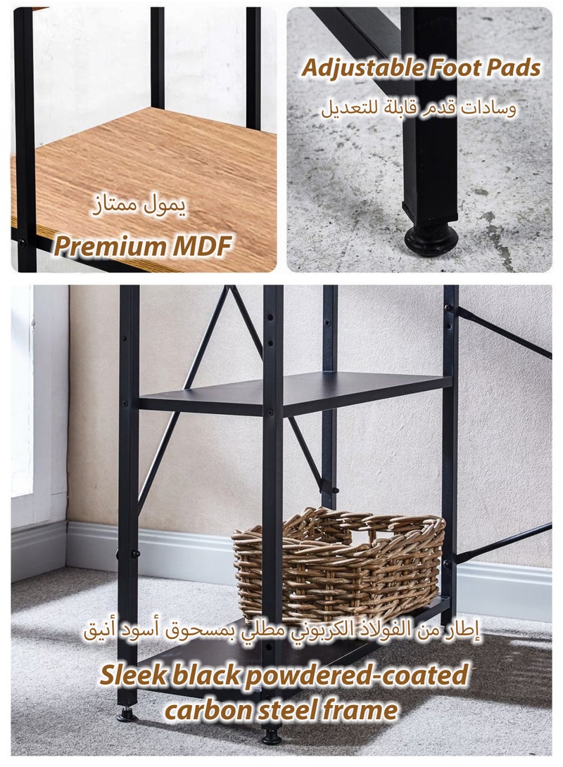 توشيونيكس مكتب كمبيوتر عصري - 120×60×121 سم مع رفوف كتب ثلاثية الطبقات + كرسي مبطن بألوان متنوعة - محطة عمل ودراسة مريحة للطلاب، طاولة زاوية للكمبيوتر المحمول ومكتب ألعاب، مجموعة أثاث مكتب منزلي - Image 4