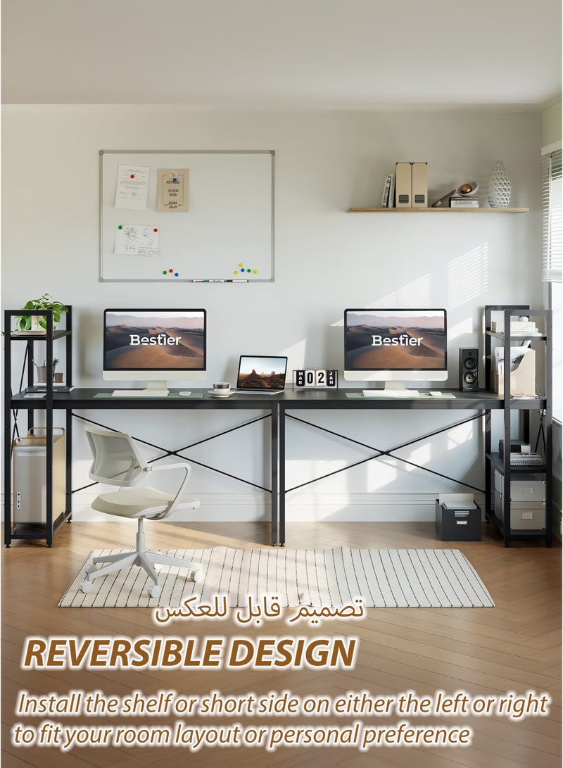 توشيونيكس مكتب كمبيوتر عصري - 120×60×121 سم مع رفوف كتب ثلاثية الطبقات + كرسي مبطن بألوان متنوعة - محطة عمل ودراسة مريحة للطلاب، طاولة زاوية للكمبيوتر المحمول ومكتب ألعاب، مجموعة أثاث مكتب منزلي - Image 2